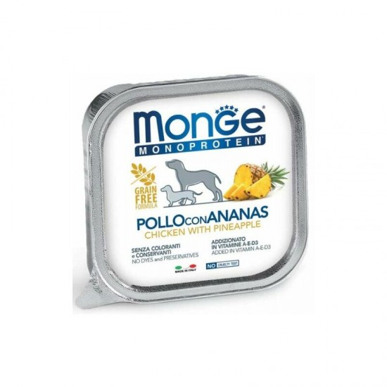 Monge Dog Monoprotein Fruits Pate Chicken with Pineapple 150 g