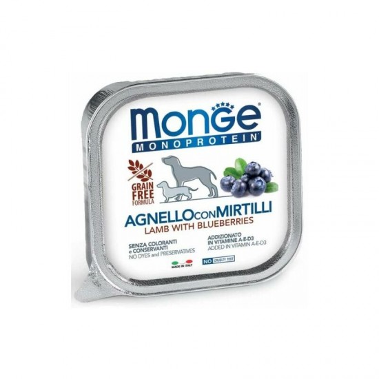 Monge Dog Monoprotein Fruits Pate Lamb with Blueberries 150 g