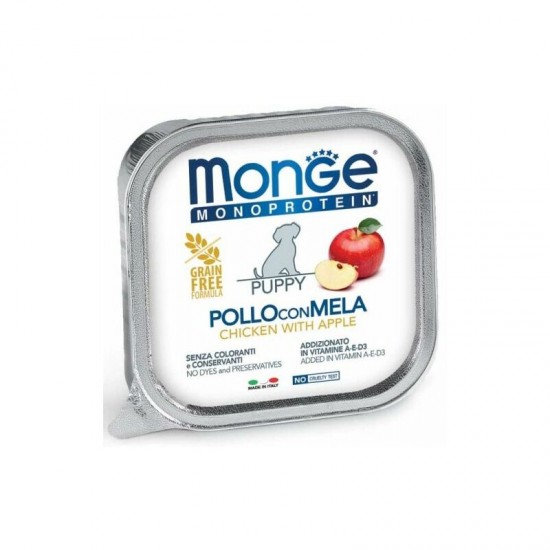 Monge Dog Monoprotein Fruits Puppy Pate Chicken with Apple 150 g