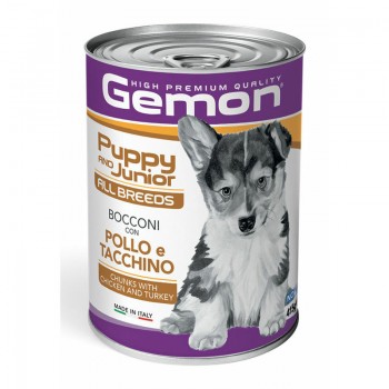 Gemon Dog All Breeds Puppy and Junior Chunks with Chicken and Turkey 415 g
