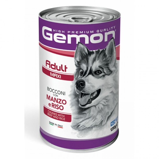 Gemon Dog Maxi Adult Chunks with Beef and Rice 1250 g
