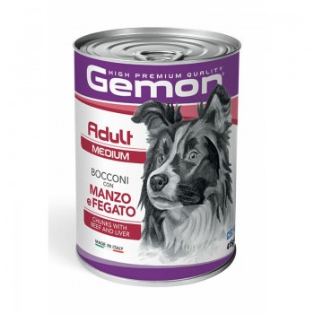 Gemon Dog Medium Adult Chunks with Beef and Liver 415 g