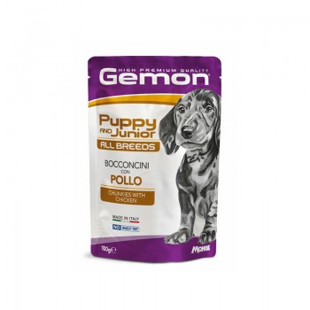 Gemon Dog Pouch All Breeds Puppy and Junior Chunkies with Chicken 100 g