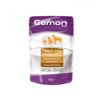 Gemon Dog Pouch All Breeds Puppy and Junior Chunkies with Chicken 100 g