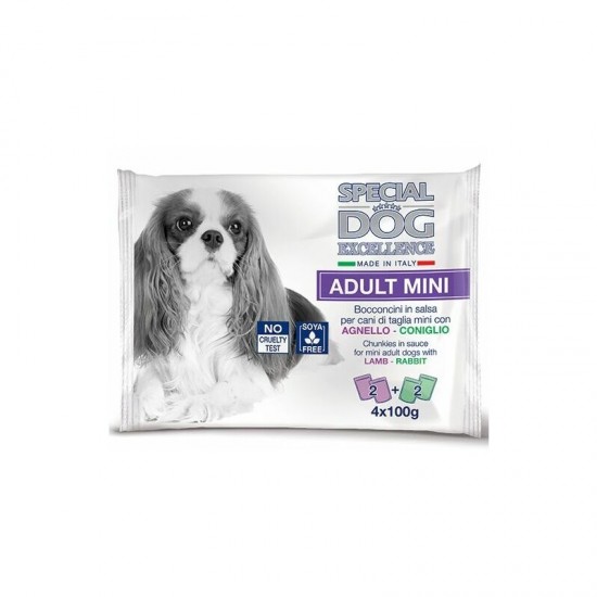 SPECIAL DOG Excellence pouches Mini ADULT lamb/rabbit 4x100 g - konservi suņiem