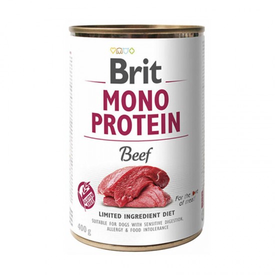 BRIT CARE wet Mono Protein Beef 400 g konservi suņiem