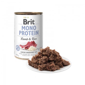 BRIT CARE wet Mono Protein Lamb & Rise 400 g - konservi suņiem