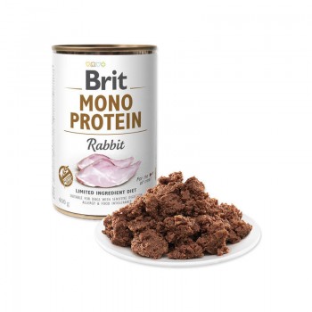 BRIT CARE wet Mono Protein Rabbit 400 g konservi suņiem