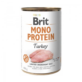 BRIT CARE wet Mono Protein Turkey 400 g konservi suņiem
