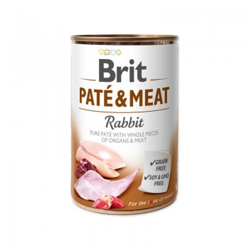 BRIT CARE wet Rabbit Paté & Meat 400 g konservi suņiem