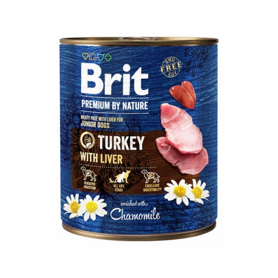 Brit Premium by Nature wet Turkey with Liver 800 g mitrā barība suņiem