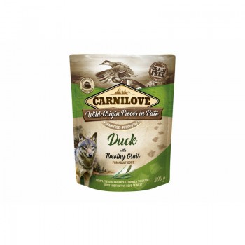 CARNILOVE Pate Duck with Timothy Grass 300 g konservi suņiem