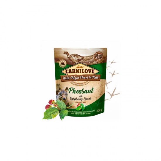 Carnilove Pate Pheasant with Raspberry Leaves 300 g konservi suņiem