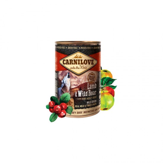 Carnilove Wild Meat Lamb & Wild Boar 400 g konservi suņiem