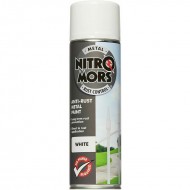 NitroMors antikorozijas krāsa metālam, balta, aerosolā 500ml