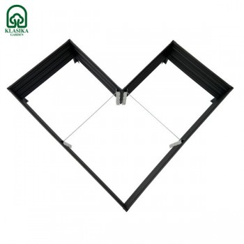 Paaugstinātā dārza dobe KLASIKA Woodlook L – formas, pelēka: 146x146x30 cm