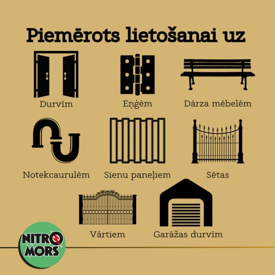 NitroMors antikorozijas krāsa metālam, Zelta, aerosolā 500ml