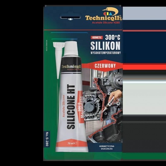 Technicqll silikona hermētiķis 300°C, 70ml, sarkans
