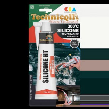 Technicqll silikona hermētiķis 300°C, 70ml, melns