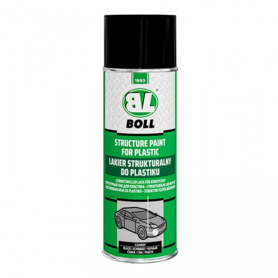 BOLL struktūrkrāsa plastmasām melna, 400ml, aerosols