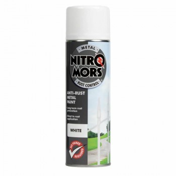 NitroMors antikorozijas krāsa metālam, balta, aerosolā 500ml