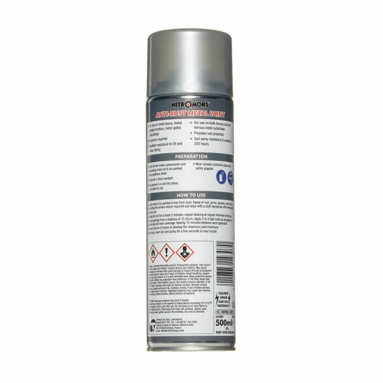 NitroMors antikorozijas krāsa metālam, sudraba, aerosolā 500ml