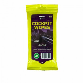 T-Way mitrās salvetes paneļu kopšanai, Gloss, New Car, 25gab.