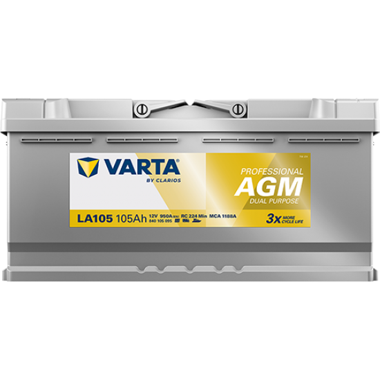 Akumulators VARTA 105Ah 950A Professional DP AGM 394*175*190 -+ B13
