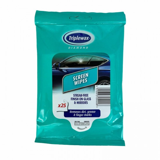 Triplewax mitrās salvetes stiklu tīrīšanai 25gab