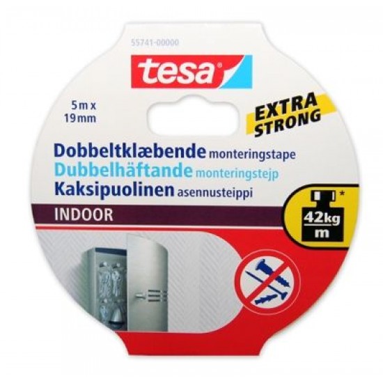 TESA Powerbond Indoor Līmlente priekšmetu nostipr. Telpās 5m x 19mm