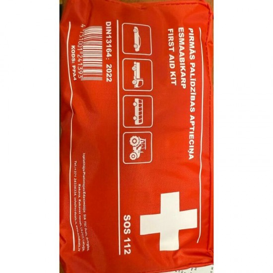 Pirmās palīdzības aptieciņa automašīnām, DIN13164, somiņā