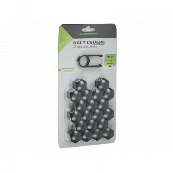 Auto riteņu uzgriežņu uzlikas, 19mm, grafītpelēkas, 20 gab.