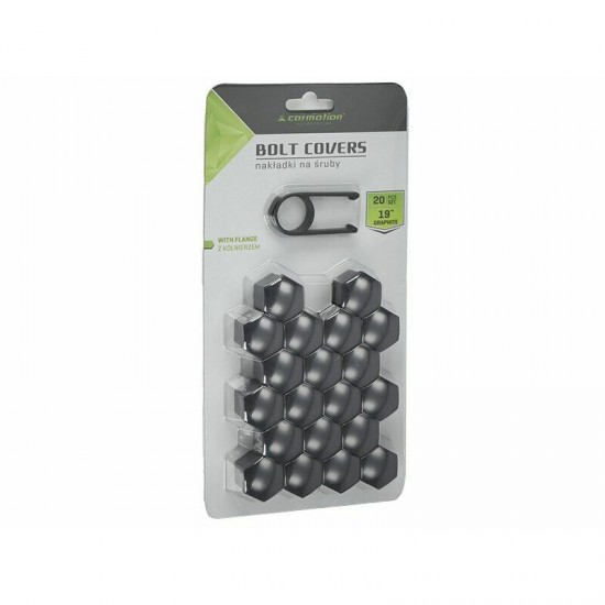 Auto riteņu uzgriežņu uzlikas, 19mm, grafītpelēkas, 20 gab.
