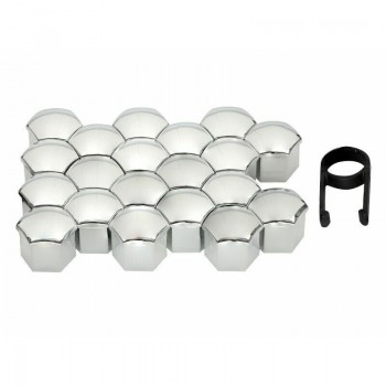 Auto riteņu uzgriežņu uzlikas 21mm, hroms, 20gab.