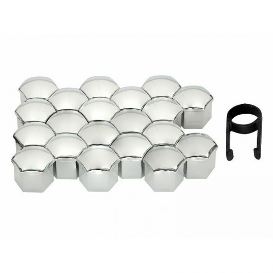 Auto riteņu uzgriežņu uzlikas 21mm, hroms, 20gab.