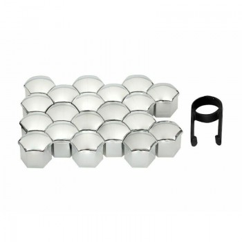 Auto riteņu uzgriežņu uzlikas 19mm, hroms, 20gab.