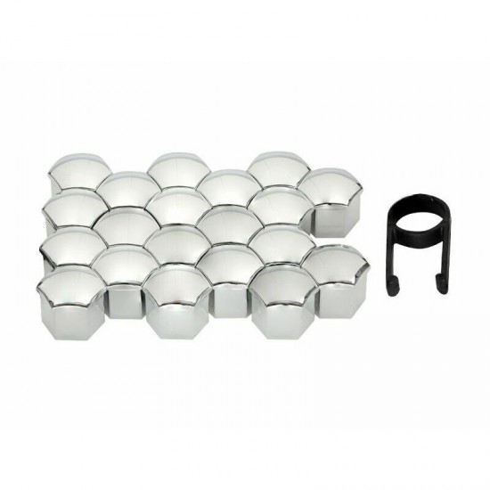 Auto riteņu uzgriežņu uzlikas 19mm, hroms, 20gab.