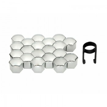 Auto riteņu uzgriežņu uzlikas 17mm, hroms, 20gab.