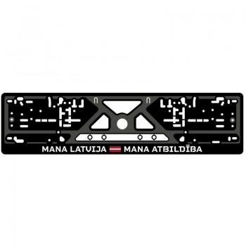 Auto numura turētājs, melns, Mana Latvija - Mana Atbildība