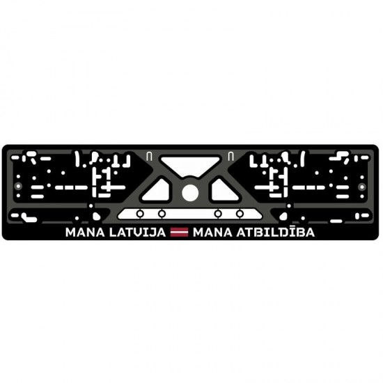 Auto numura turētājs, melns, Mana Latvija - Mana Atbildība