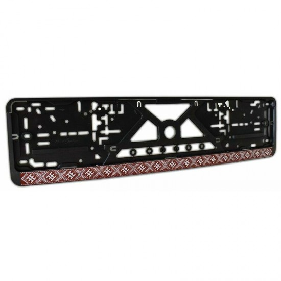 Auto numura turētājs, melns, ar tautisku rakstu