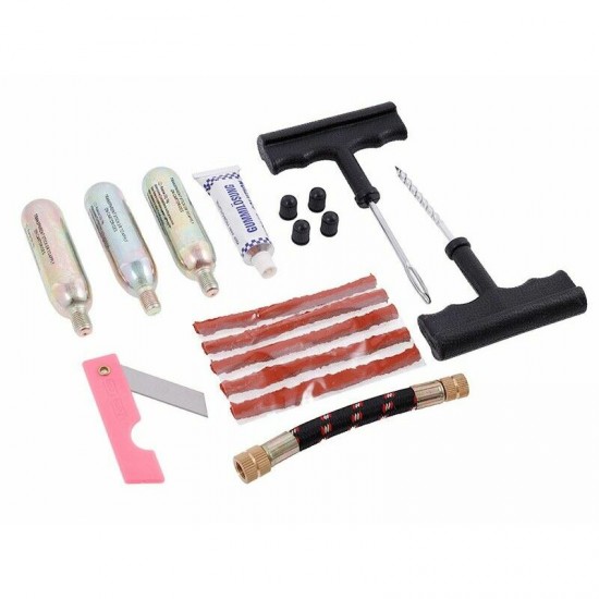 Riepu remonta komplekts ar CO2 kapsulām, somiņā