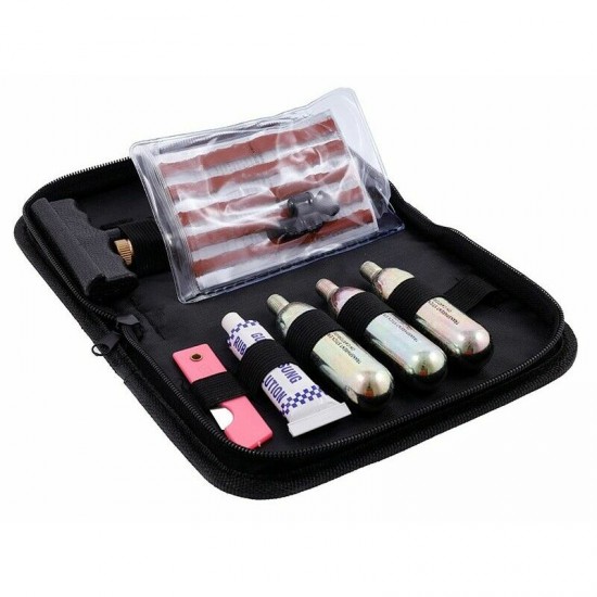 Riepu remonta komplekts ar CO2 kapsulām, somiņā