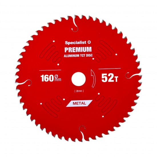 Griešanas disks 160x52Tx20mm, Aluminium PREMIUM SPECIALIST+