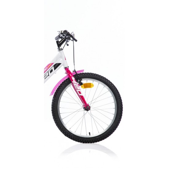Bērnu velosipēds 20'' ''420 SPORT'', balts/rozā, 6 ātrumi