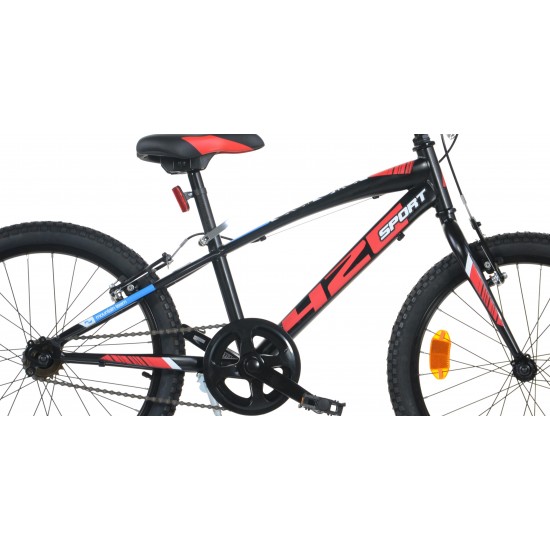 Bērnu velosipēds 20'' ''420 SPORT'', melns/sarkans