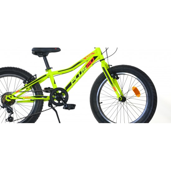 Bērnu velosipēds 20'' ''PLUS'', zaļš/melns, 6 ātrumi
