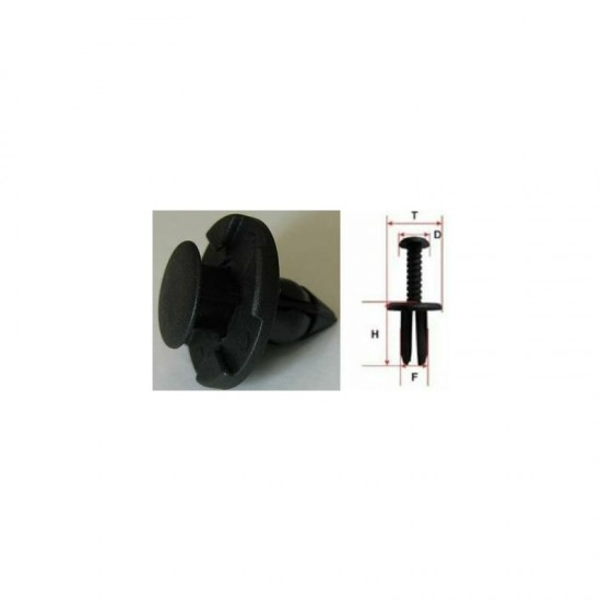 Klipsis ar bultu 9mm, Toyota, 1gab.