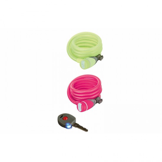 Velo saslēgs ar stiprinājumu un LED apg. atslēgā, 150cm