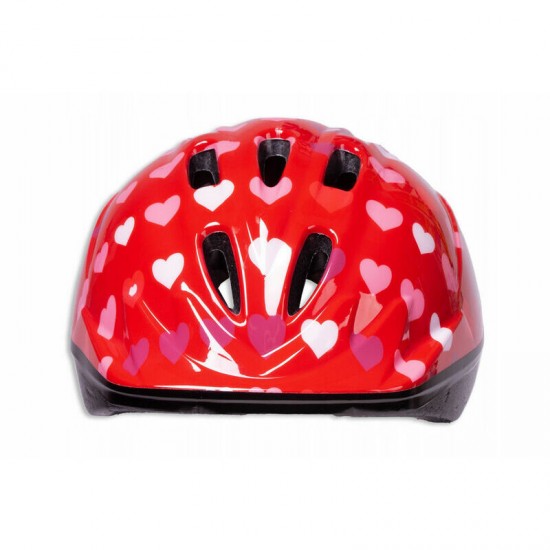 Velo ķivere bērnu, sarkana ar sirsniņām, izmērs XS/S